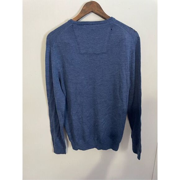 Brand New Calvin Klein Men’s Large Blue Extra Fine Merino Wool Pullover Sweater - Picture 6 of 6